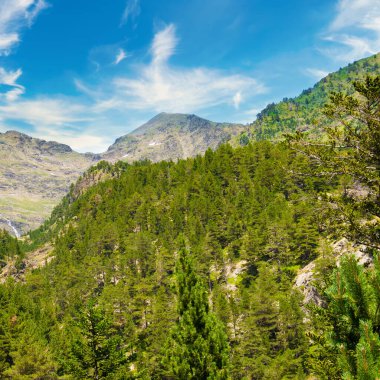 Picturesque mountains of the Pyrenees in Andorra in summer.