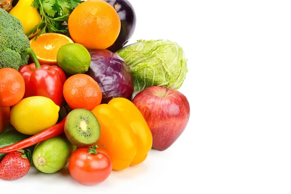 Schädliches Gemüse Und Obst Isoliert Auf Weißem Hintergrund Freiraum Für — Stockfoto
