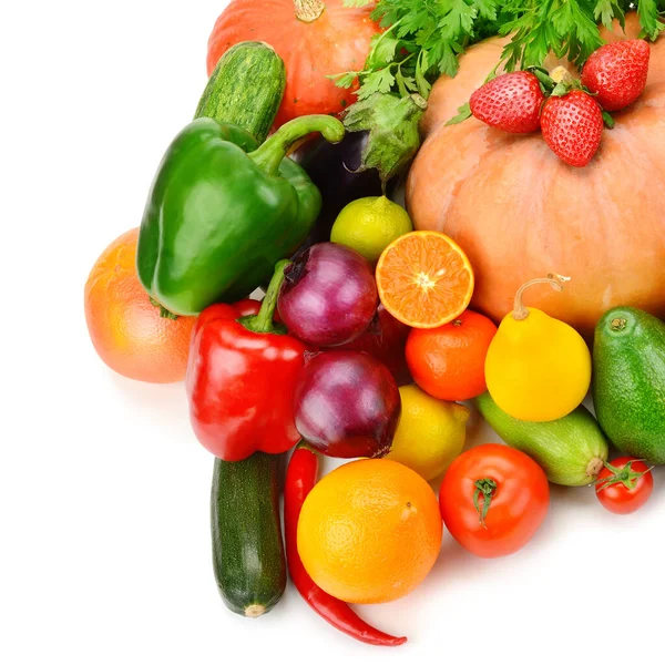 Warzywa Owoce Odizolowane Białym Tle — Zdjęcie stockowe
