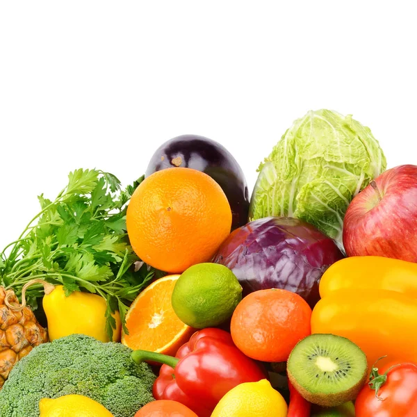 Obezřetná Zelenina Ovoce Izolované Bílém Pozadí — Stock fotografie