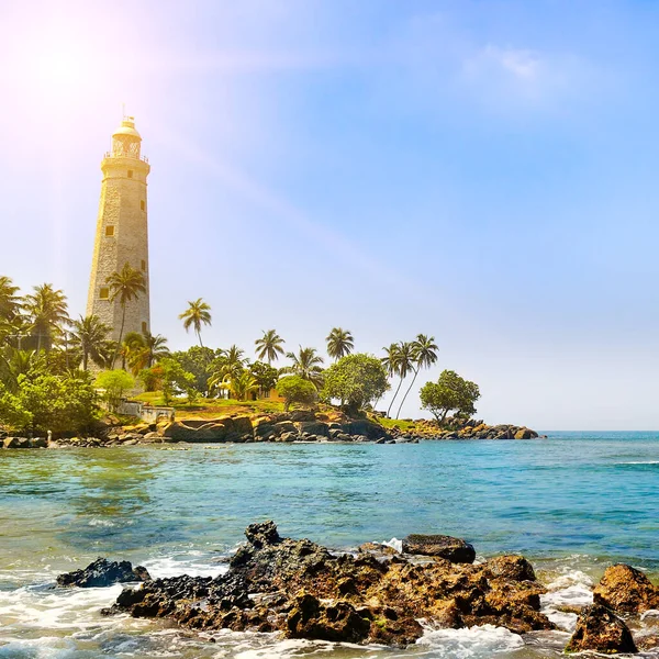 Vacker Strand Och Fyr Sri Lanka — Stockfoto