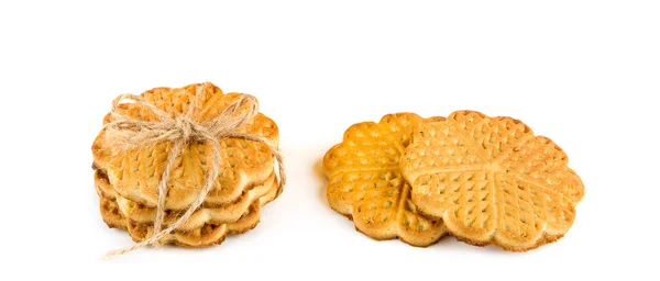 Cookies Izolované Bílém Pozadí Široká Fotografie — Stock fotografie