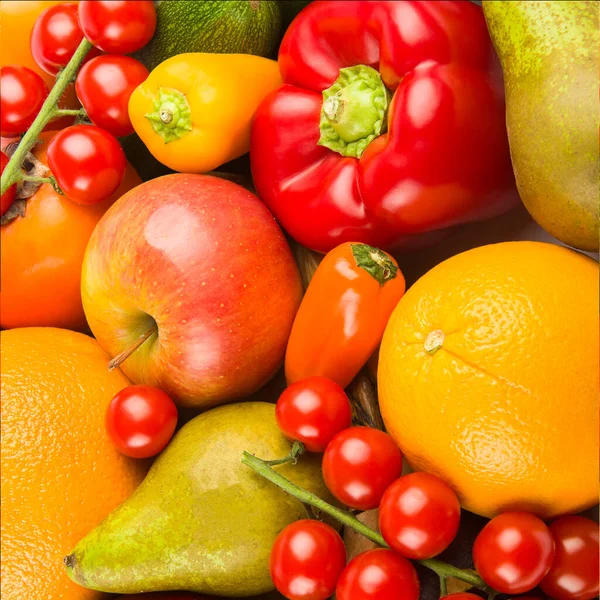 Zestaw Owoców Warzyw Jasne Tło — Zdjęcie stockowe