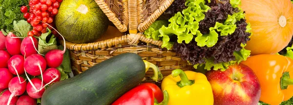 Belo Fundo Brilhante Várias Verduras Frutos Ampla Foto Fotografias De Stock Royalty-Free