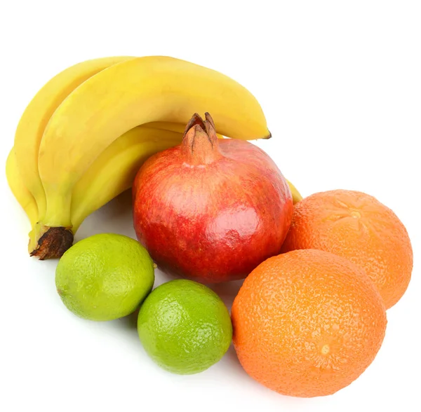 Fehér Alapon Izolált Citrusfélék Halmaza — Stock Fotó