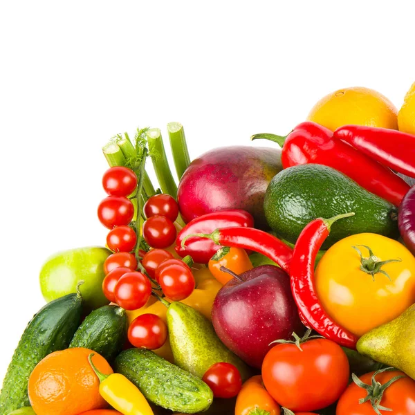 一组蔬菜和水果 背景为白色 文件的自由篇幅 图库图片