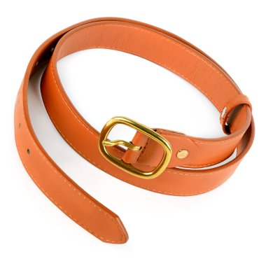 beyaz arka plan üzerinde izole deri kadın kemeri.