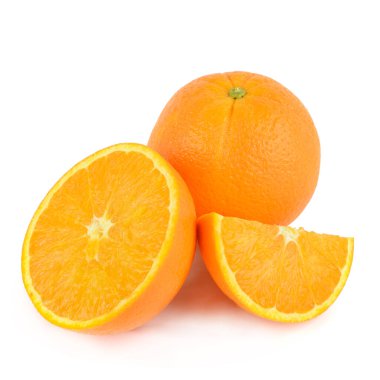 Beyaz arka plan üzerinde izole olgun juicy orange.