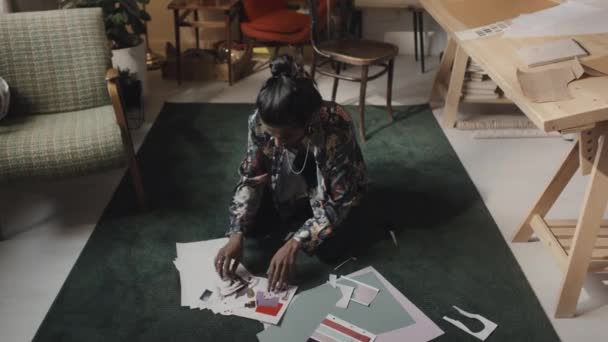 Top View Young Male Indian Fashion Designer Creating Inspirational Mood — Video Stock