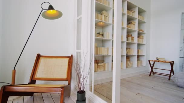 Panera Completa Muebles Moda Decoraciones Lujoso Apartamento Diseño Con Techo — Vídeos de Stock