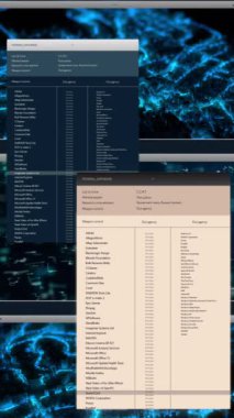 Şehrin sokaklarını tarayan modern casus ya da izleme bilgisayar programının dikey CGI görüntüsü