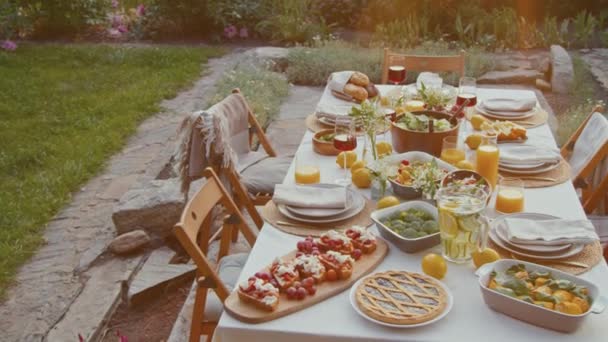 Angle Élevé Pas Personnes Prises Vue Table Manger Set Design — Video