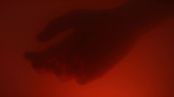 Macro Closeup Του Χεριού Του Αγνώριστο Έμβρυο Κίνηση Δάχτυλα Αμνιακό — Αρχείο Βίντεο