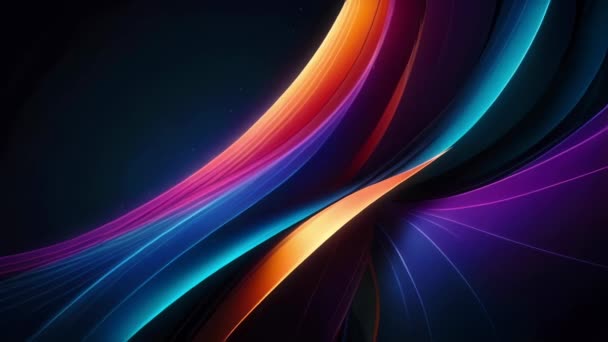 Seamless Loop Multiple Abstract Colourful Lines Floating Diagonally Dark Background — Stock Video