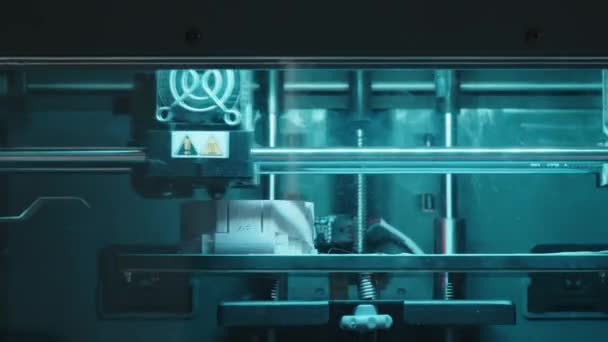 Lapso Tiempo Del Interior Moderna Máquina Impresión Crea Una Pieza — Vídeos de Stock