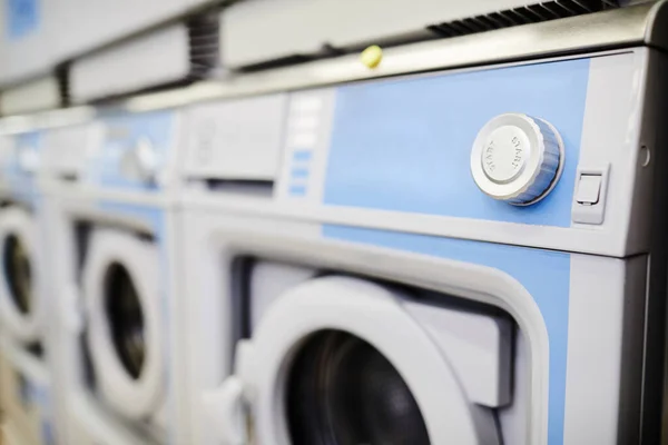 Part New White Washing Machine Switching Knob Blue Panel Standing — Stock Photo, Image