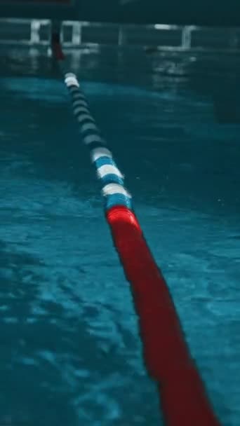Dikey Olarak Hiçbir Insan Gündüz Vakti Boş Yüzme Havuzunda Parıldayan — Stok video