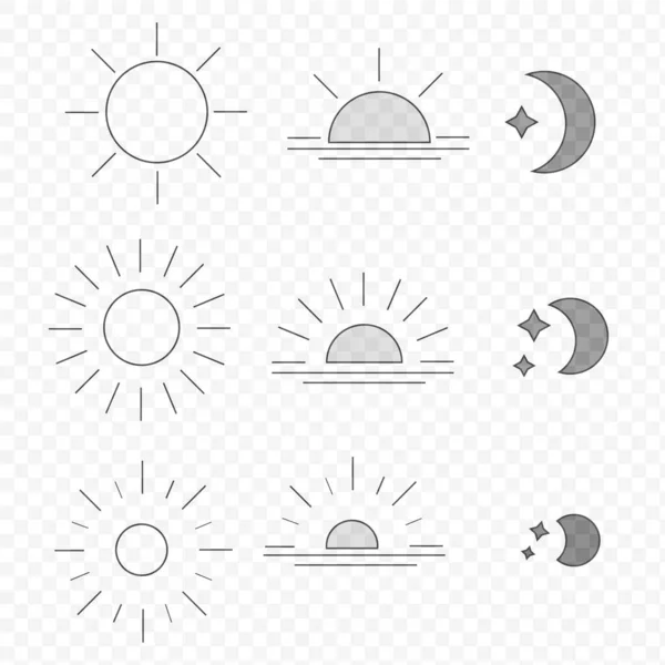 Bohemian Lineare Logos Symbole Und Symbole Sonne Bogen Fensterdesign Vorlagen — Stockvektor