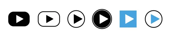 Symbol Vektoru Tlačítka Přehrávat Znamení Spuštění Hudebního Videa — Stockový vektor