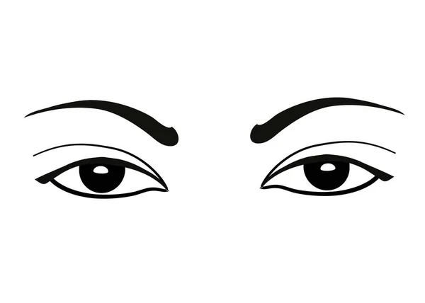 Lady Augen Einfache Flache Stil Illustration — Stockvektor