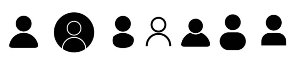 Kullanıcı Simgesi Ayarlandı Profil Simgesi Monokrom Ikonu Nsanlar Imzalar Hesap — Stok Vektör