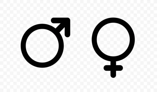 透明背景下的性别符号向量 — 图库矢量图片
