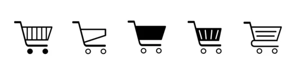 Alışveriş Arabası Alışveriş Arabası Simgesi Seti Sipariş Düğmesi Çeşitlemesi Vektör — Stok Vektör