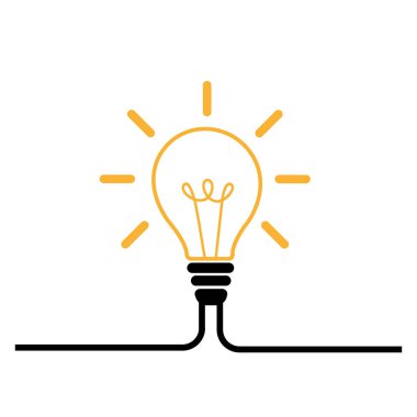 Fikir, yaratıcı kavram işareti ampulü  