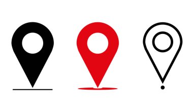 geolocation gps tag icons set, mark location, location pin icon, position symbol clipart