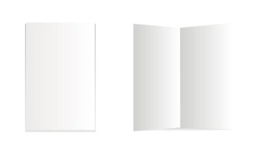 Gerçekçi Boş A4 Çift Katlı Kağıt Broşürü
