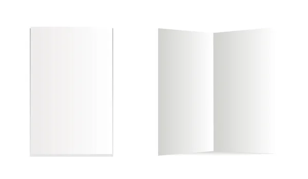 现实空白清楚A4双折纸小册子 — 图库矢量图片