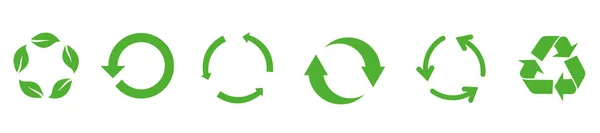 Μεγάλο Σύνολο Εικονιδίων Ανακύκλωσης Ανακύκλωση Σύμβολο Ανακύκλωσης Απεικόνιση Διανύσματος Απομονωμένη — Διανυσματικό Αρχείο