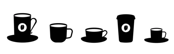 Várias Canecas Chá Café Ilustração Vetorial — Vetor de Stock