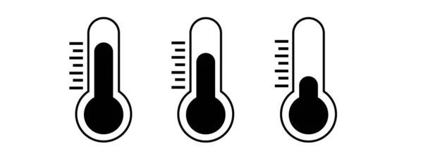 Θερμοκρασία Σύμβολο Set Three Διάνυσμα Θερμόμετρο Που Δείχνει Θερμοκρασία Εικονίδιο — Διανυσματικό Αρχείο