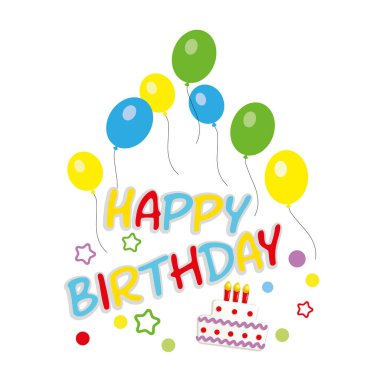 İyi ki doğdun! Beyaz illüstrasyon üzerine vektör