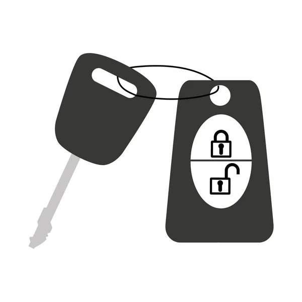 Car Lock Key Isolated Icon White Background Auto Service — Stock Vector