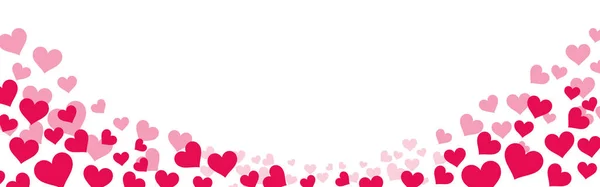 Love Valentine Background Pink Falling Hearts White — стоковый вектор