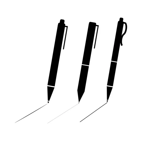 Drei Stift Vektor Symbol Auf Weißem Hintergrund — Stockvektor