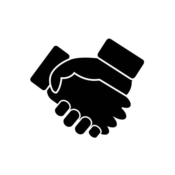 アプリやウェブサイトのビジネス契約の握手やフレンドリーな握手ラインアートアイコン — ストックベクタ