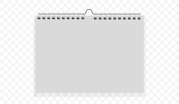 Mockup Calendario Bianco Calendario Parete Con Spirale Modello Spirale Copybook — Vettoriale Stock