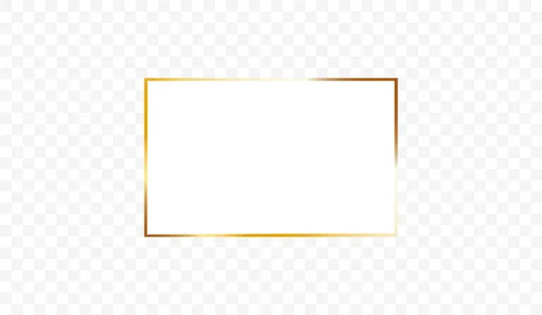 Goldener Rahmenvektor Goldrahmen Auf Weißem Hintergrund Stilvolle Vektor Einladung Goldrahmen — Stockvektor