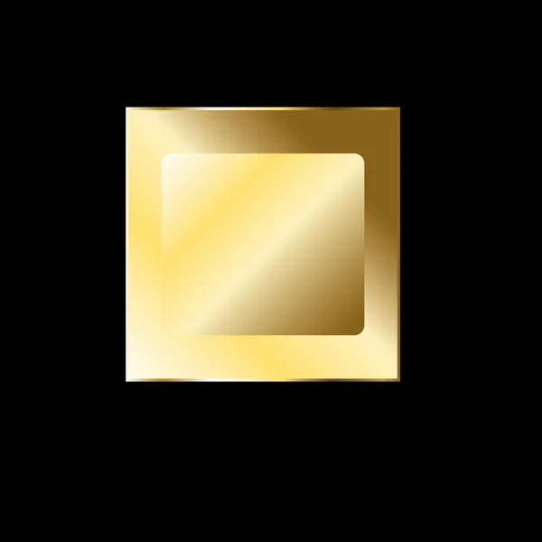 Zlatý Talíř Zlatý Plech Žlutá Lesklá Textura Rámem Vektorová Ilustrace — Stockový vektor