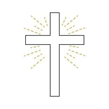 Hristiyan çapraz işareti hipster güneş patlaması dairesi retro vintage tasarım, illüstrasyon EPS10.