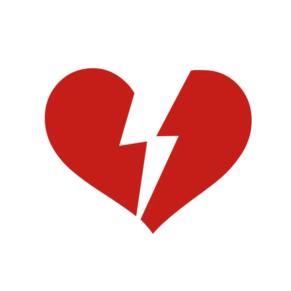 Gebroken Rood Hart Vector Illustratie Van Een Gebroken Hart Valentijnsdag — Stockvector