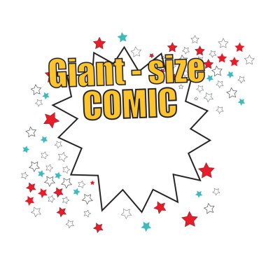 Çizgi roman tarzı renkli çıkartma. Çerçeveyi boşalt