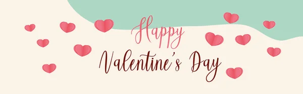Happy Valentine Day Κείμενο Χειρόγραφη Αφίσα Εικονογράφηση Διανύσματος Ρομαντικό Απόσπασμα — Διανυσματικό Αρχείο