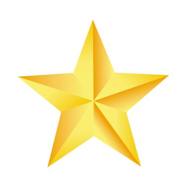 Beyaz arkaplanda Altın Yıldız, vektör illüstrasyonu