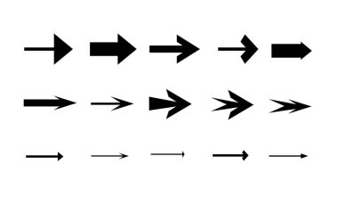 Oklar ayarlandı, beyaz arkaplanda vektör illüstrasyonu