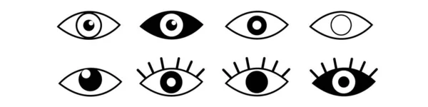 Eye Icon Set Eyesight Symbol Retina Scan Eye Icons Simple — Stock Vector