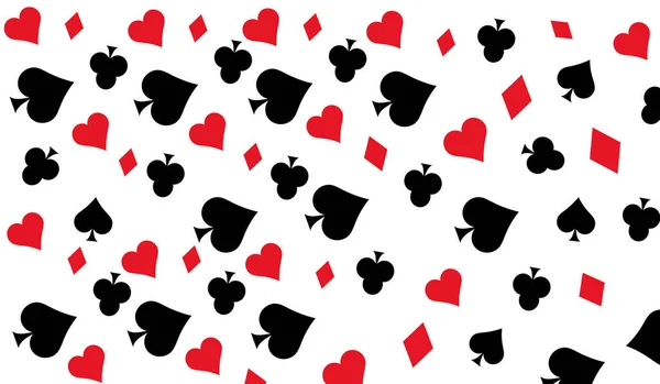 Gry Karty Piki Queen King Heart Ace Poker Symbole Gier — Wektor stockowy